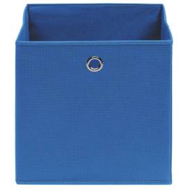 Cutii depozitare, 10 buc., albastru, 32x32x32 cm, textil, 3 image