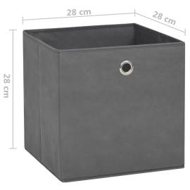 Cutii depozitare, 10 buc., gri, 28x28x28 cm, material nețesut, 7 image
