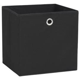 Cutii depozitare, 10 buc., negru, 28x28x28 cm, material nețesut, 2 image