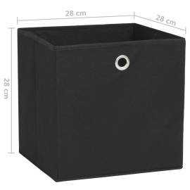 Cutii depozitare, 10 buc., negru, 28x28x28 cm, material nețesut, 7 image