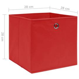 Cutii depozitare, 4 buc., roșu, 28x28x28 cm, textil nețesut, 6 image
