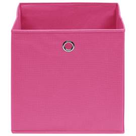 Cutii depozitare, 4 buc., roz, 28x28x28 cm, textil nețesut, 4 image