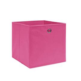 Cutii depozitare, 4 buc., roz, 28x28x28 cm, textil nețesut, 2 image