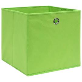 Cutii depozitare, 4 buc., verde, 32x32x32 cm, textil, 2 image
