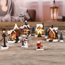 Hi decorațiune scenă sat de crăciun cu led, 2 image