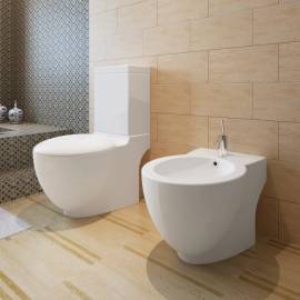 Set de toaletă și bideu, ceramică albă, 3 image