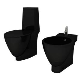 Set toaletă și bideu ceramică negru, 2 image