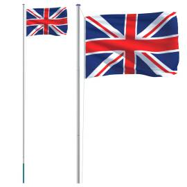 Steag marii britanii și stâlp din aluminiu, 6,23 m, 2 image