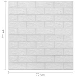 Tapet de perete autocolant 3d, 10 buc., alb, model cărămizi, 7 image