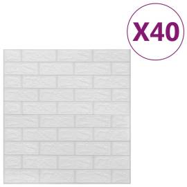 Tapet de perete autocolant 3d, 40 buc., alb, 2 image