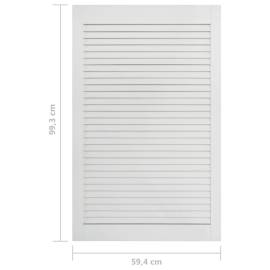 Uși lamelare, 4 buc., alb, 99,3x59,4 cm, lemn masiv de pin, 7 image