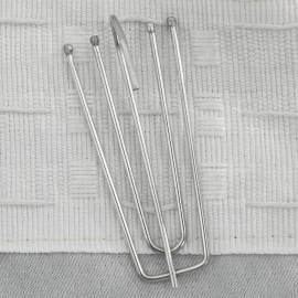 Draperii opace aspect in, cu cârlige, 2 buc., bej, 140x175 cm, 3 image