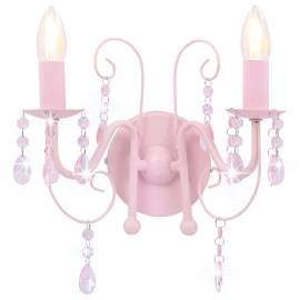 Lampă de perete cu mărgele, roz, 2 becuri x e14, 3 image
