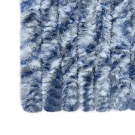 Perdea de insecte, albastru, alb, argintiu, 90x220 cm, chenille, 7 image