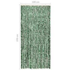 Perdea pentru insecte, verde și alb, 100 x 220 cm, chenille, 6 image