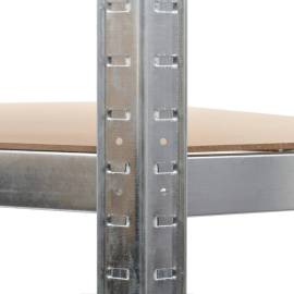 Raft rezistent cu 5 niveluri, 10 buc., oțel argintiu și lemn, 8 image