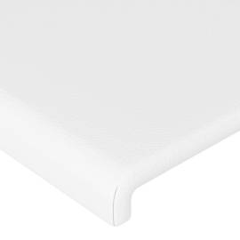 Tăblie de pat cu led, alb, 203x16x78/88 cm, piele ecologică, 5 image