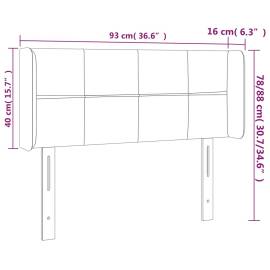 Tăblie de pat cu led, gri închis, 93x16x78/88 cm, catifea, 6 image