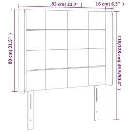 Tăblie de pat cu led, maro închis, 83x16x118/128 cm, textil, 6 image