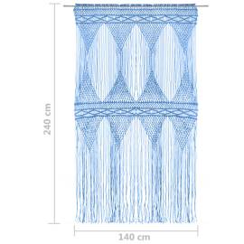 Perdea macrame, albastru, 140 x 240 cm, bumbac, 5 image