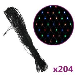 Plasă lumini de crăciun 204 led-uri colorată 3x2 m, int./ext., 2 image
