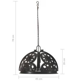 Lampă de tavan industrială cu lanț, model roată, 45 cm, e27, 7 image