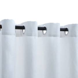 Draperii opace cu inele metalice, 2 buc., alb, 140 x 175 cm, 3 image