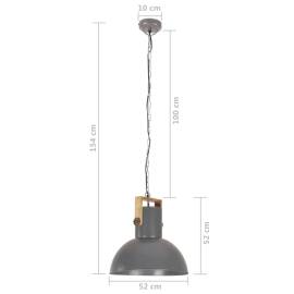 Lampă suspendată industrială 25 w gri, 52 cm, mango e27, rotund, 11 image