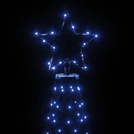 Pom de crăciun cu stâlp de metal, 1400 led-uri, albastru, 5 m, 6 image