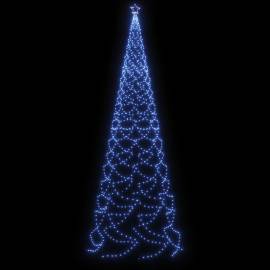 Pom de crăciun cu stâlp de metal, 1400 led-uri, albastru, 5 m, 4 image