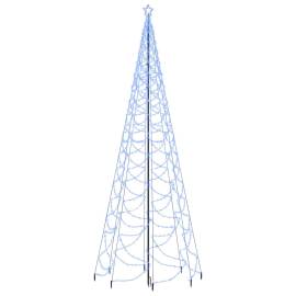 Pom de crăciun cu stâlp de metal, 1400 led-uri, albastru, 5 m, 2 image