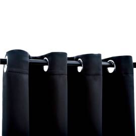 Draperie opacă cu inele metalice, negru, 290 x 245 cm, 3 image