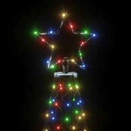Pom de crăciun cu stâlp de metal, 1400 led-uri, colorat, 5 m, 6 image
