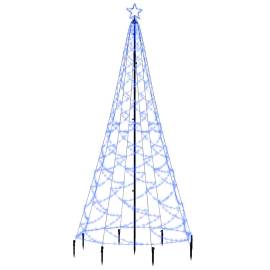 Pom de crăciun cu stâlp de metal, 500 led-uri, albastru, 3 m, 2 image