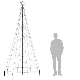 Pom de crăciun cu stâlp de metal, 500 led-uri, albastru, 3 m, 10 image