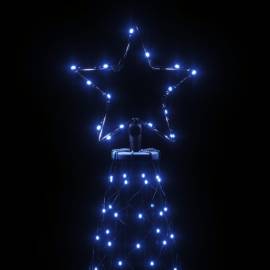 Pom de crăciun cu stâlp de metal, 500 led-uri, albastru, 3 m, 6 image