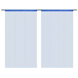 Draperii cu franjuri, 2 buc., 100 x 250 cm, albastru, 2 image