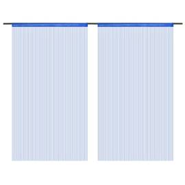 Draperii cu franjuri, 2 buc., 140 x 250 cm, albastru, 2 image
