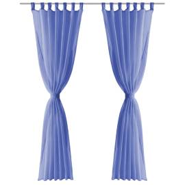 Draperii din voal, 2 buc., 140 x 225 cm, albastru regal, 3 image
