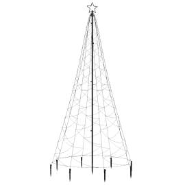 Pom de crăciun cu stâlp de metal, 500 led-uri, alb rece, 3 m, 3 image
