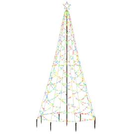Pom de crăciun cu stâlp de metal, 500 led-uri colorate, 3 m, 2 image