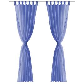 Draperii din voal, 2 buc., 140 x 175 cm, albastru regal, 3 image