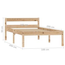 Cadru de pat, 100 x 200 cm, lemn masiv de pin, 7 image