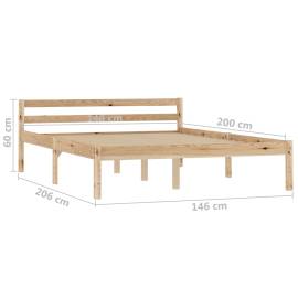 Cadru de pat, 140 x 200 cm, lemn masiv de pin, 7 image