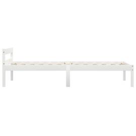 Cadru de pat, alb, 100 x 200 cm, lemn masiv de pin, 4 image