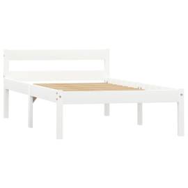Cadru de pat, alb, 100 x 200 cm, lemn masiv de pin, 2 image