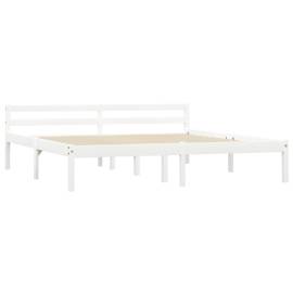 Cadru de pat, alb, 160 x 200 cm, lemn masiv de pin, 2 image