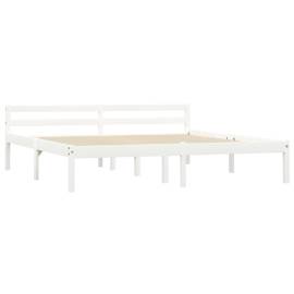 Cadru de pat, alb, 180 x 200 cm, lemn masiv de pin, 2 image