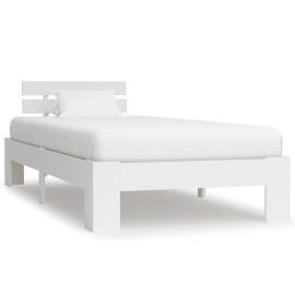 Cadru de pat, alb, 90 x 200 cm, lemn masiv de pin