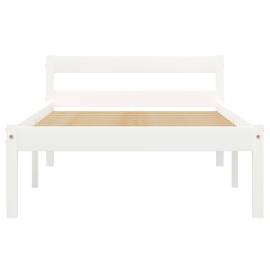 Cadru de pat, alb, 90 x 200 cm, lemn masiv de pin, 3 image